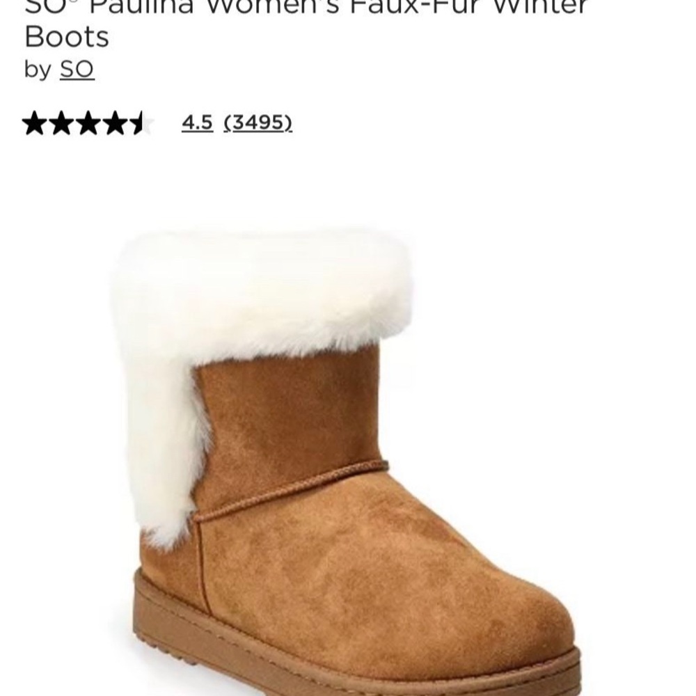 SO Women's Tan Faux-Fur Boots